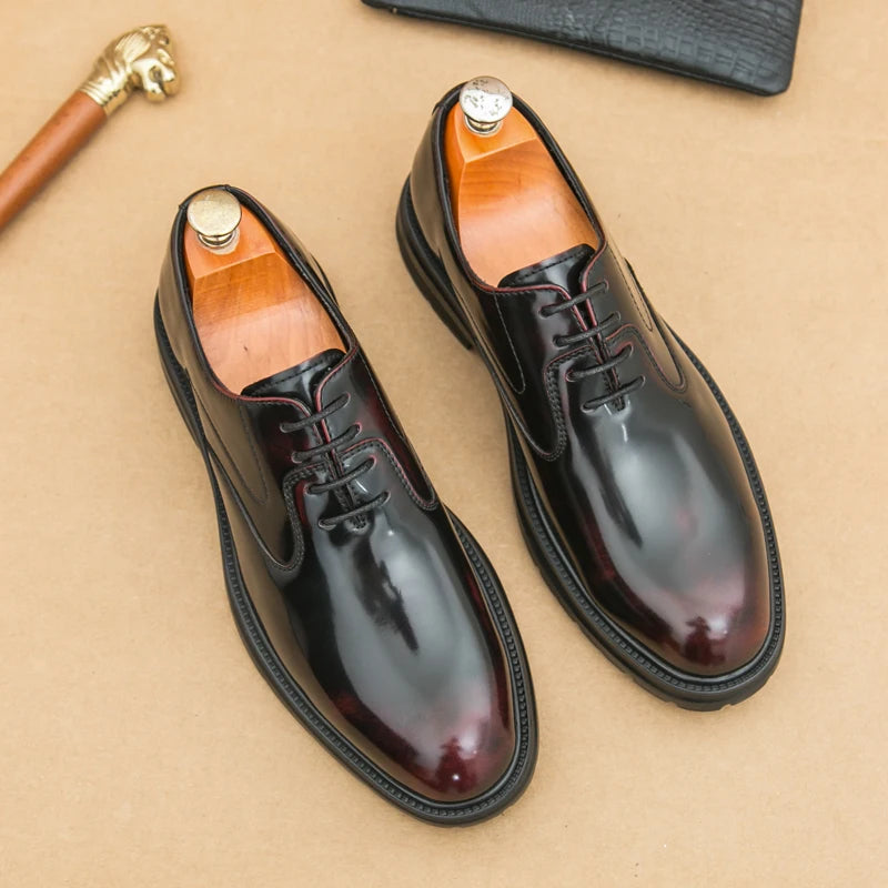 Scarpe Da Uomo In Pelle Con Suola Spessa Formali Da Lavoro Oxford Classiche Fatto A Mano Calzature Casual