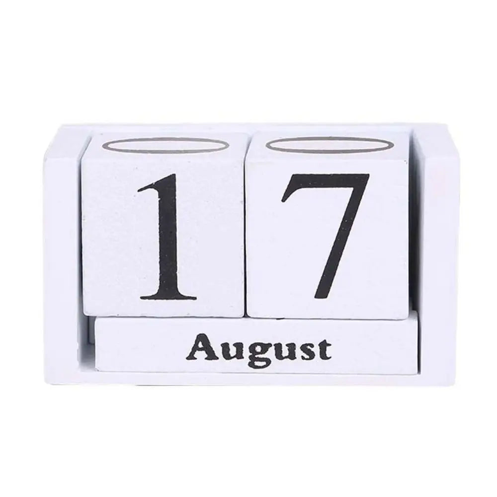 Calendario Perpetuo In Legno MDF Con Blocchi Eterni Display Mensile Stile Pastorale Per Ufficio E Casa Decorativo