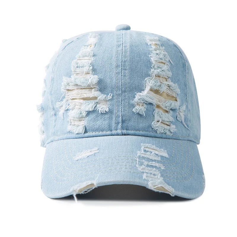Berretto Da Baseball Denim Lavato Unisex Snapback Traspirante Con Protezione Solare Vintage Primavera Estate
