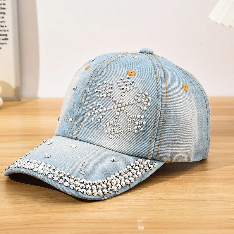Cappellino Da Baseball Con Diamanti Y2K Motivo Stelle Regolabile Chiusura Posteriore Unisex Design Casual Moda Quotidiana