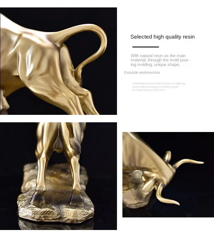 Statua di Toro Portafortuna di Lusso, Scultura Moderna per il Segno Zodiacale Toro, Decorazione da Scrivania per Uomini, Esposizione per Casa e Ufficio, Regalo Artistico
