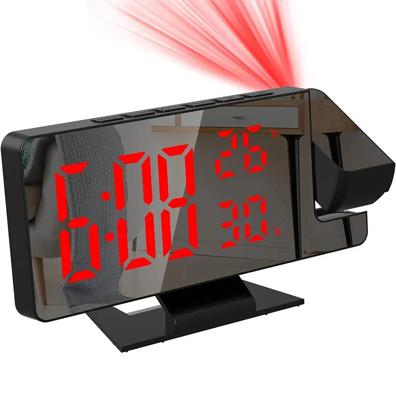 Sveglia Digitale LED Orologio Proiezione da Soffitto con Display della Temperatura Snooze Retroilluminato per la Casa