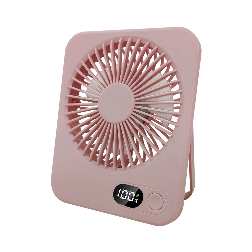 Ventilatore da Tavolo Portatile Pieghevole Ricaricabile USB a Cinque Marce per Ufficio Domestico Studenti
