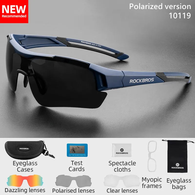 Occhiali Da Ciclismo Polarizzati Per Uomo UV400 Con Naso Regolabile E Set Di 5 Lenti Per Road MTB