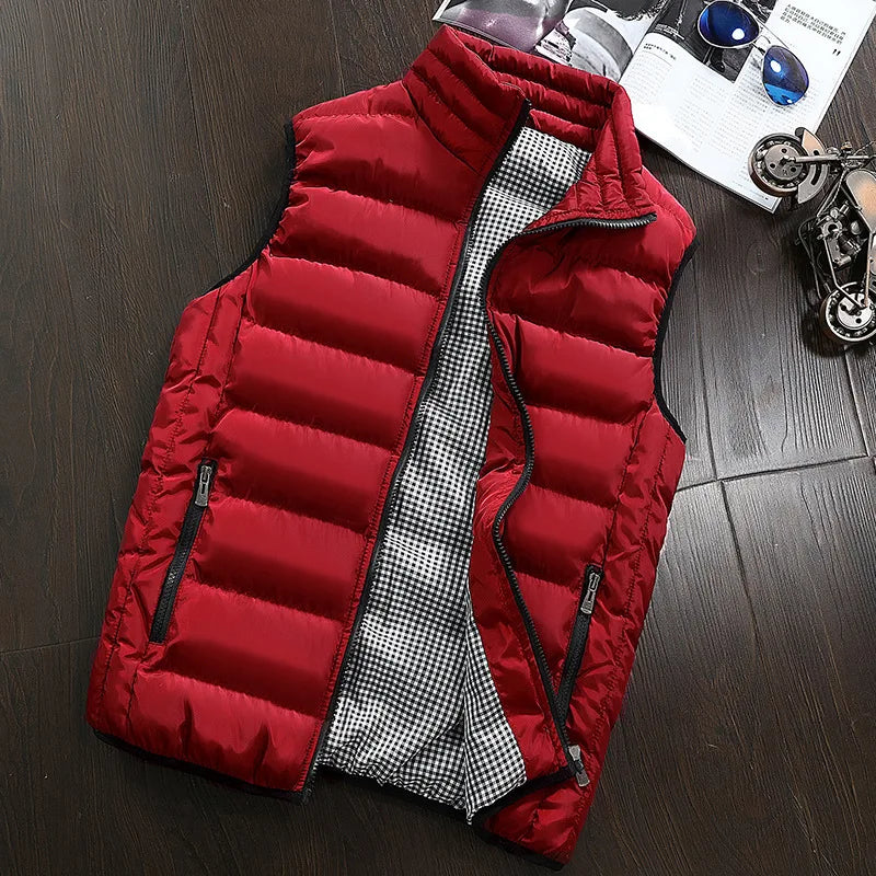 Gilet Antivento Da Uomo Imbottito In Cotone Caldo E Spesso Senza Maniche Invernale Casuale