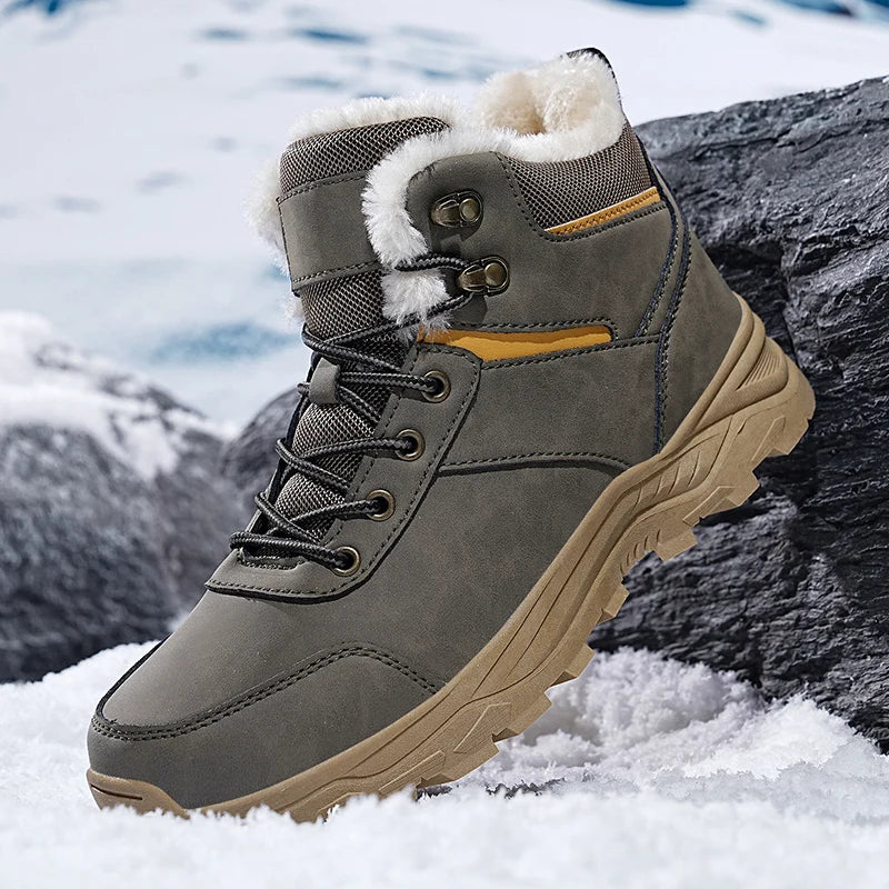 Stivali Da Neve Da Uomo Foderati In Pile Con Suola Spessa Per Trekking Outdoor Inverno Autunno Scarponi Da Caccia