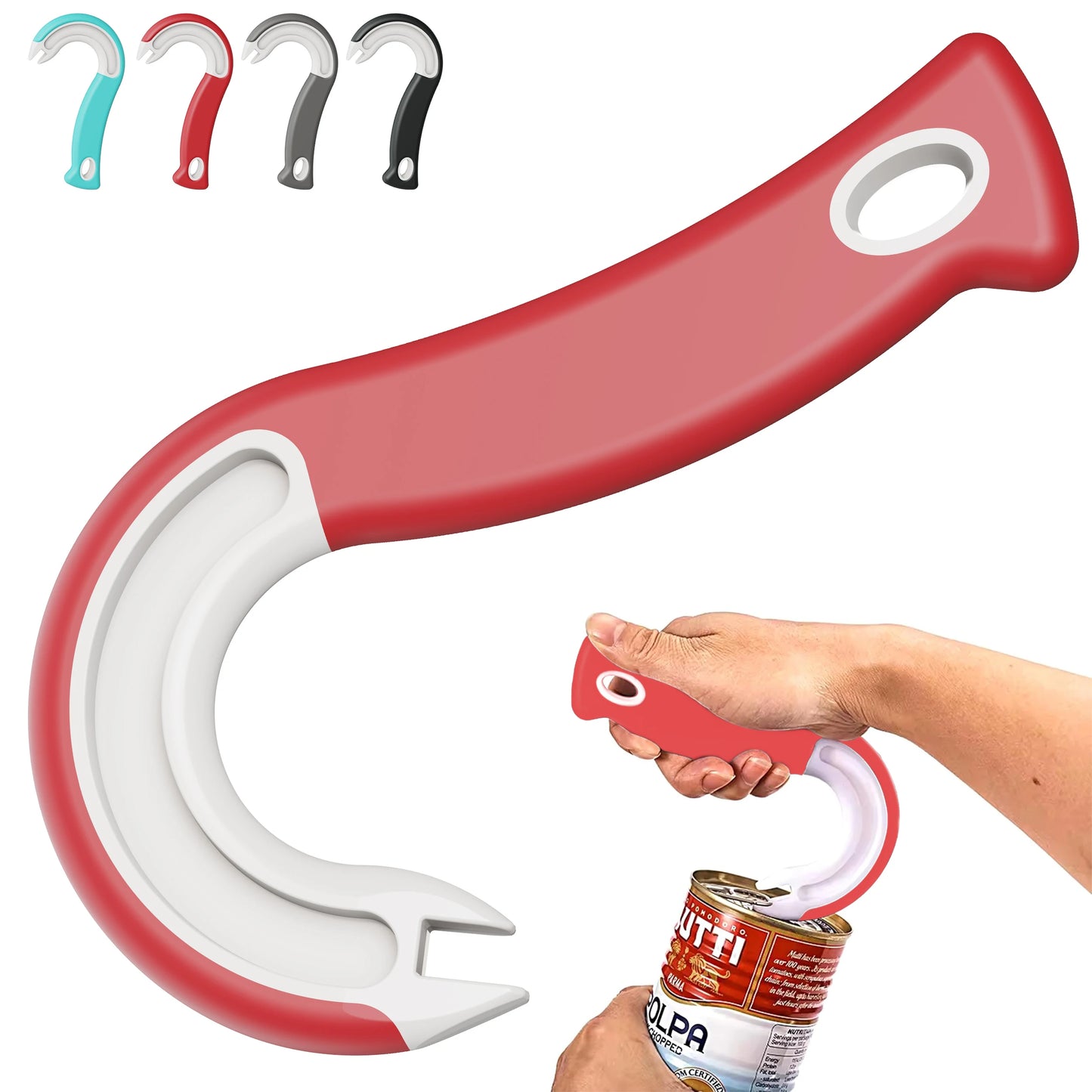Apriscatole Easy Grip Con Gancio Presa Stabile Design Ergonomico In Plastica Resistente Per Uso Domestico E Ristorazione