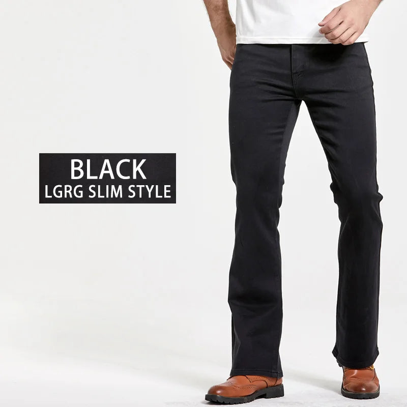 Jeans Da Uomo Con Taglio A Stivale Slim Fit Blu Neri Elasticizzati Denim Classici Firmati