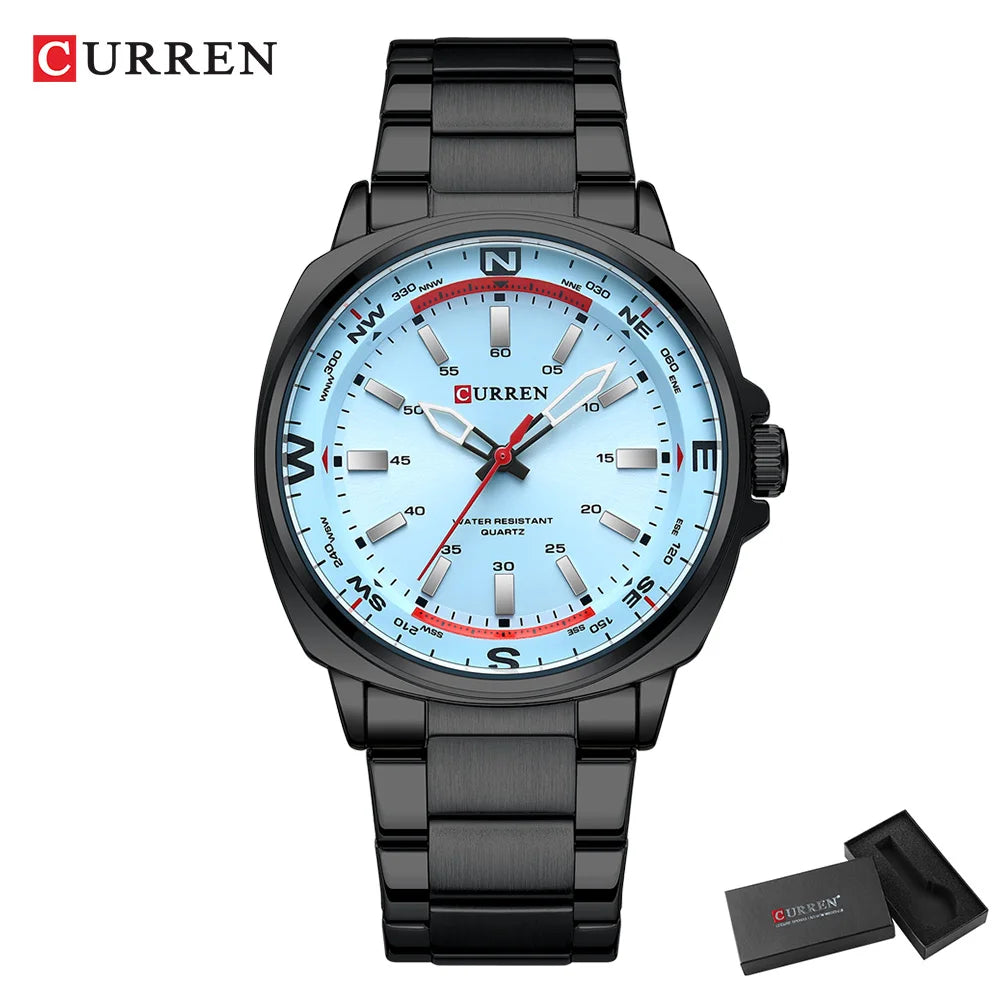 Curren Orologio Da Polso Da Uomo Quarzo Per Business Casual Con Cinturino In Acciaio Inossidabile Impermeabile 8455