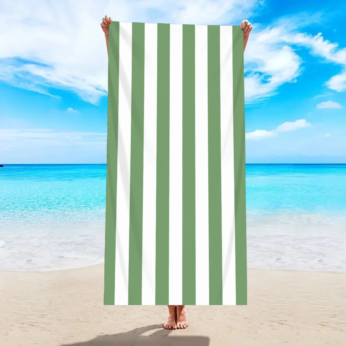 Telo Mare A Righe In Microfibra Ad Asciugatura Rapida Asciugamano Assorbente Per Spiaggia Vacanze Al Nuoto