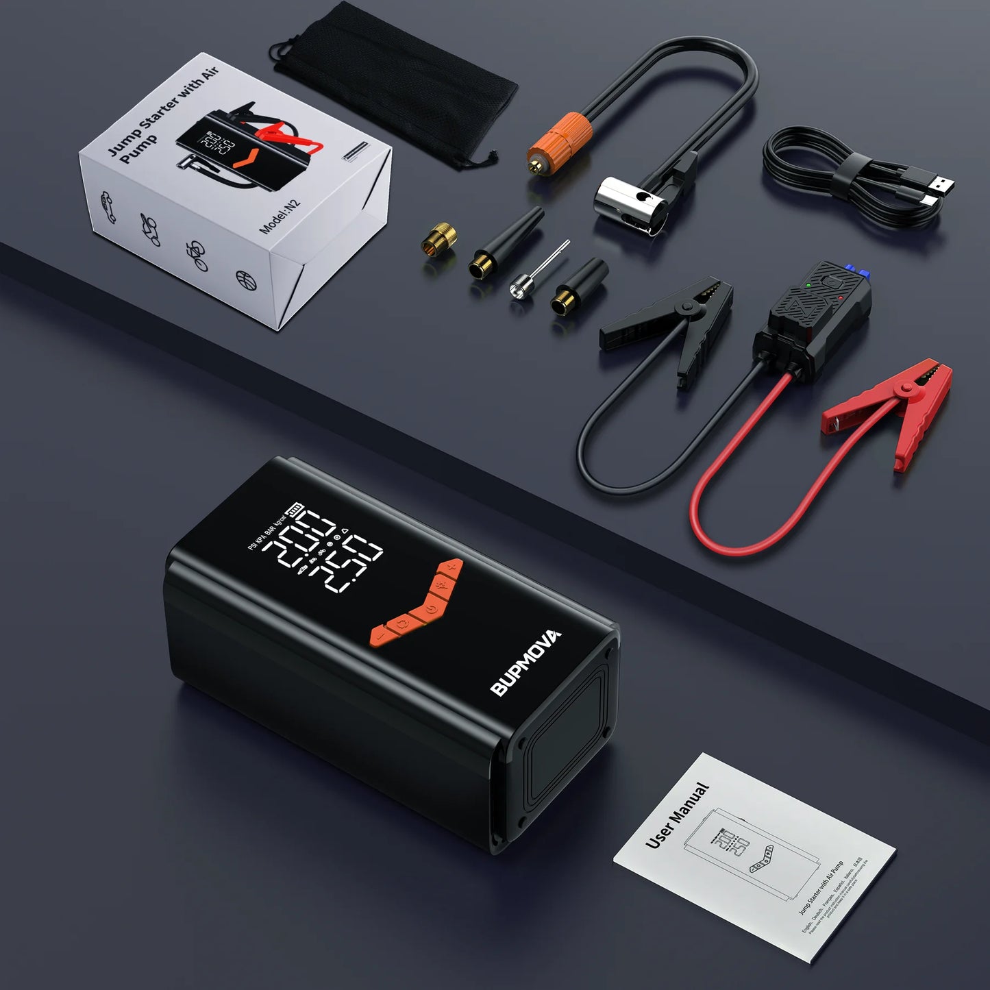Avviatore Emergenza Auto 4 In 1 Power Bank 7000A 20000mAh 30000mAh Con Compressore 150 PSI Per Automobilisti Sicuri