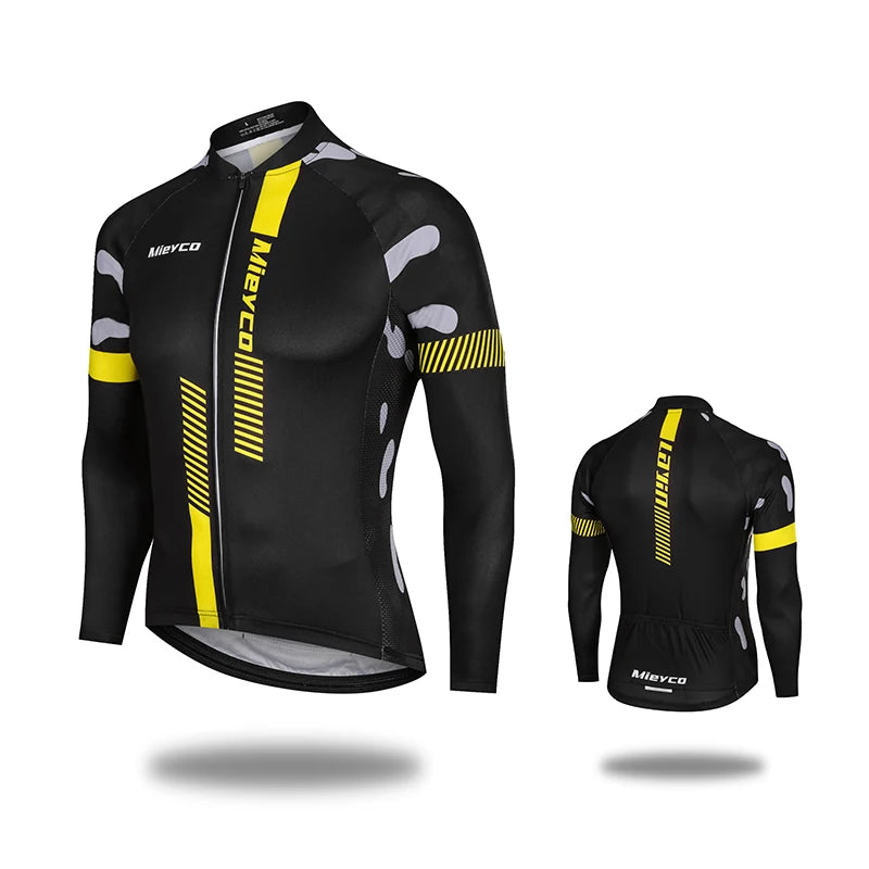 MIEYCOM Abbigliamento Ciclismo Uomo Maniche Lunghe Giacca Traspirante Protezione Solare MTB Corsa Primavera Autunno
