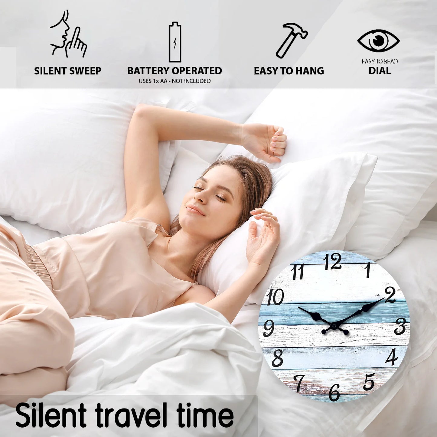 Orologio Da Parete In Legno Con Motivo Bordo Retrò Per Soggiorno Camera Da Letto Cucina Orologio Al Quarzo Silenzioso Regalo 10 Pollici