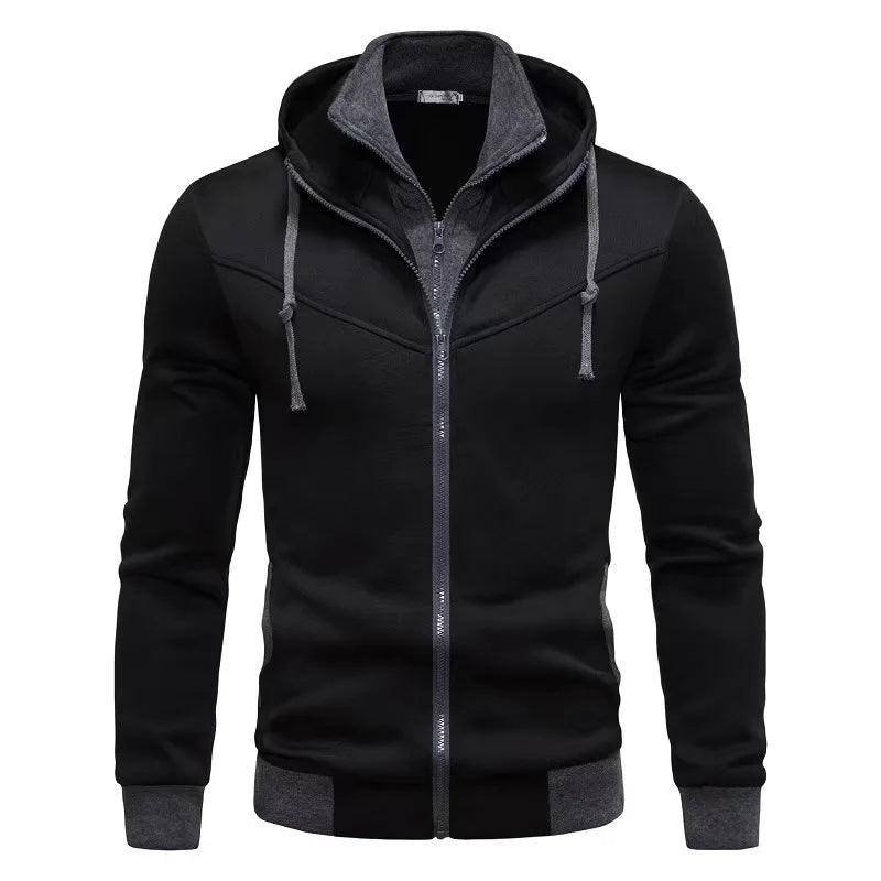 Cardigan Con Cappuccio Da Uomo A Contrasto Con Cerniera Per Autunno Inverno 2025 Moda Casual Sportivo