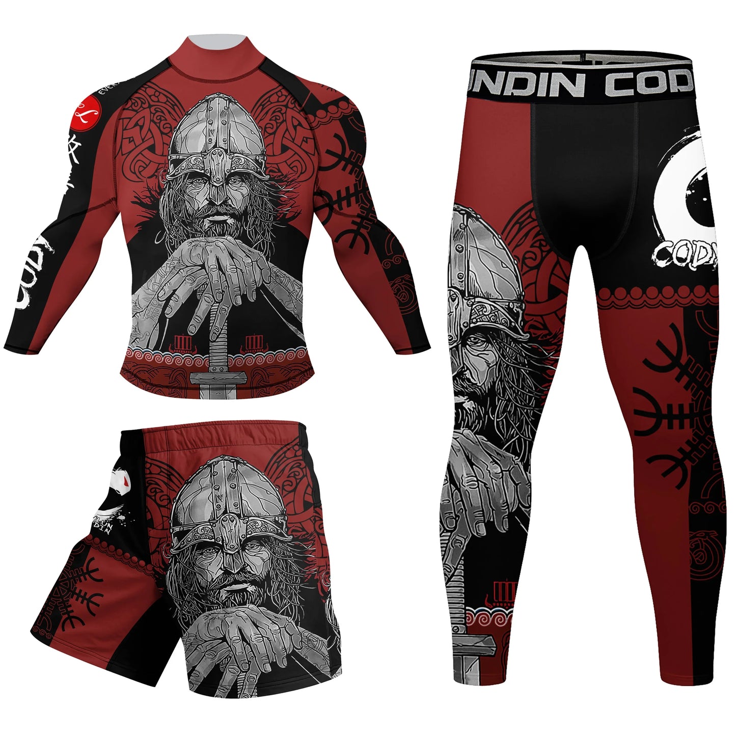 Rash Guard BJJ Uomo Jiu Jitsu Stampa Sublimazione Design Arte Marziale Abbigliamento Compressione Set Breve
