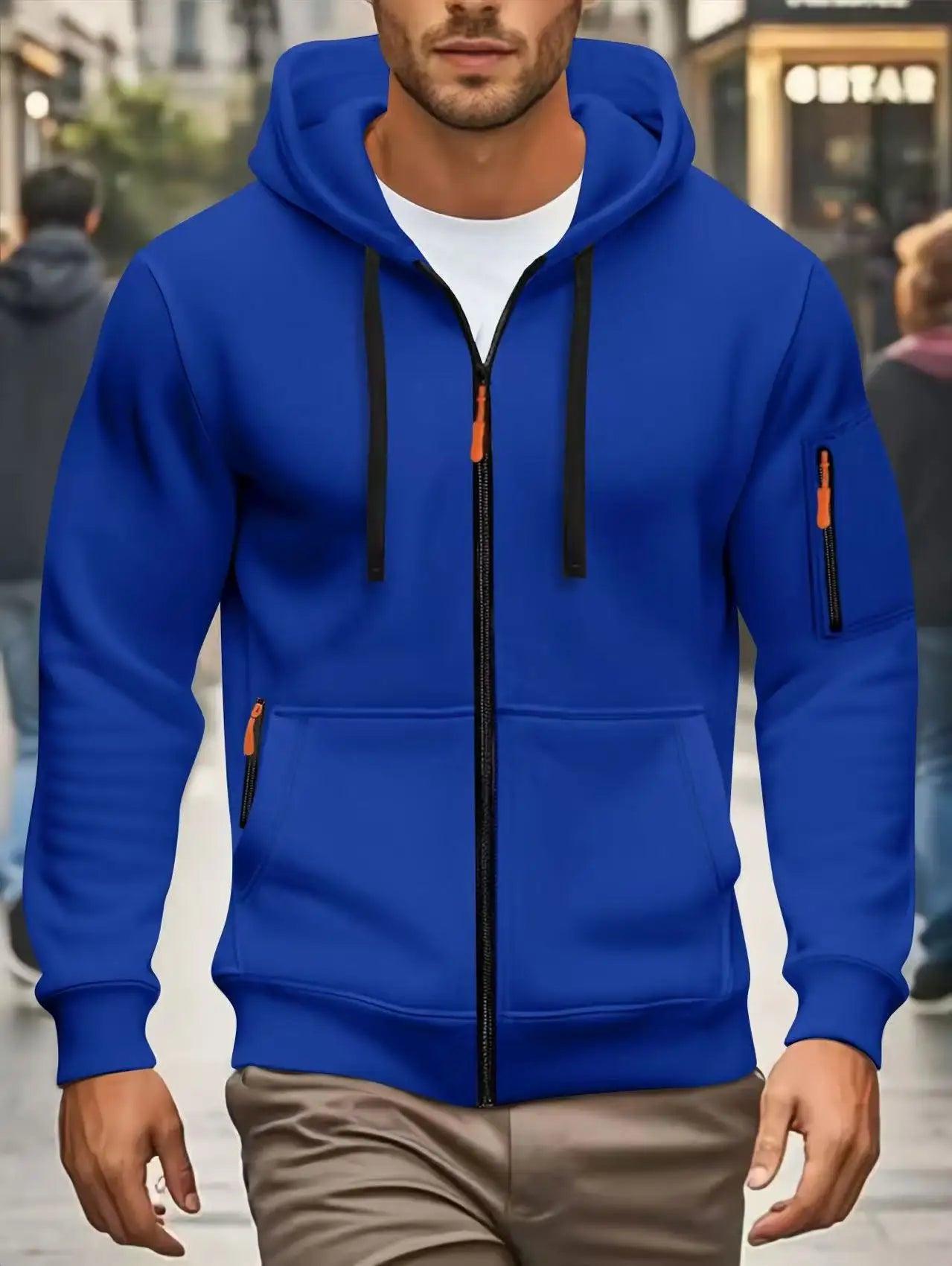 Felpa Con Cappuccio Uomo Autunno Inverno Nuove A Maniche Lunghe Tasca Con Cerniera Design Sportivo Giacca