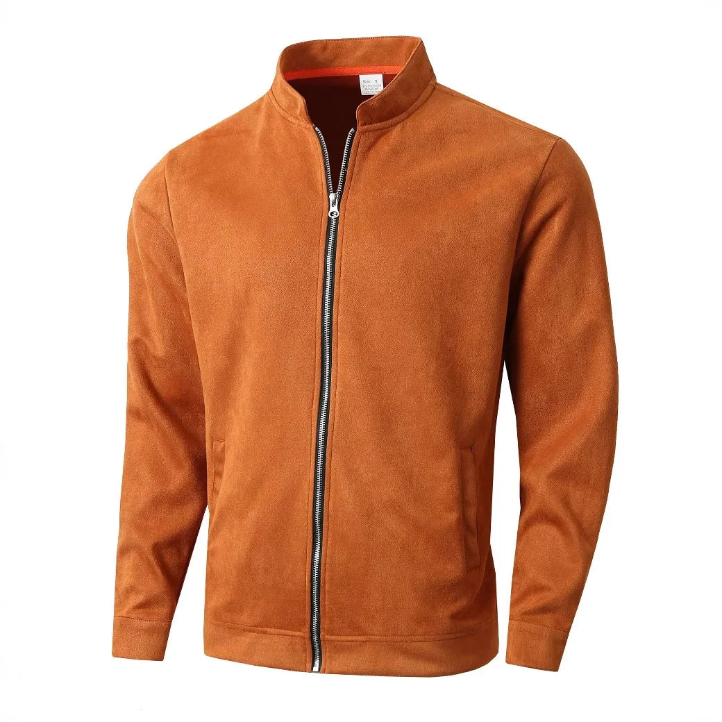 Giacca Uomo Slim Fit Colletto Coreano Autunno Inverno Casual Business Con Cerniera