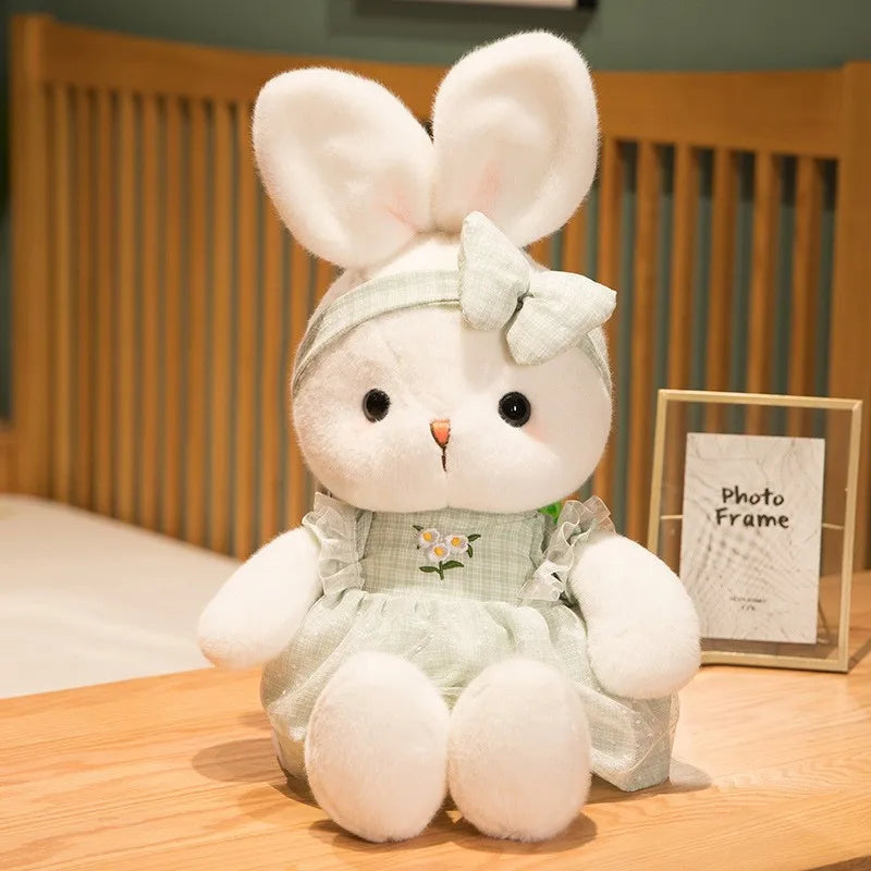 Peluche Coniglio Cartone Animato Vestito Floreale Regalo Per Pasqua San Valentino Compleanno Decorazione Casa