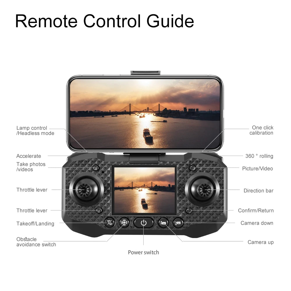 Drone M6 Mini Con Telecamera 4K Schermo Integrato 2 4G WiFi FPV Flusso Ottico Pieghevole Senza Spazzole