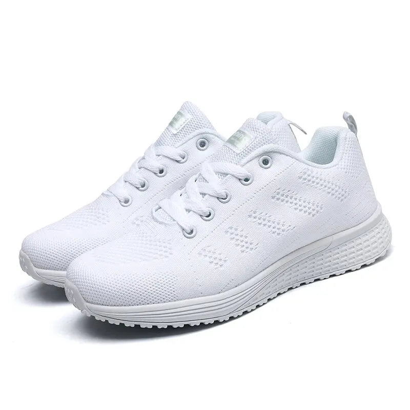 Scarpe Casual Traspiranti Da Donna Walking Mesh In Nylon Tessuto Calzature Femminili Leggere