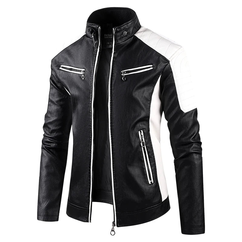 Giacche di Pelle da Uomo 2024 All'aperto Primavera Autunno Antivento Morbide Abbigliamento Casual