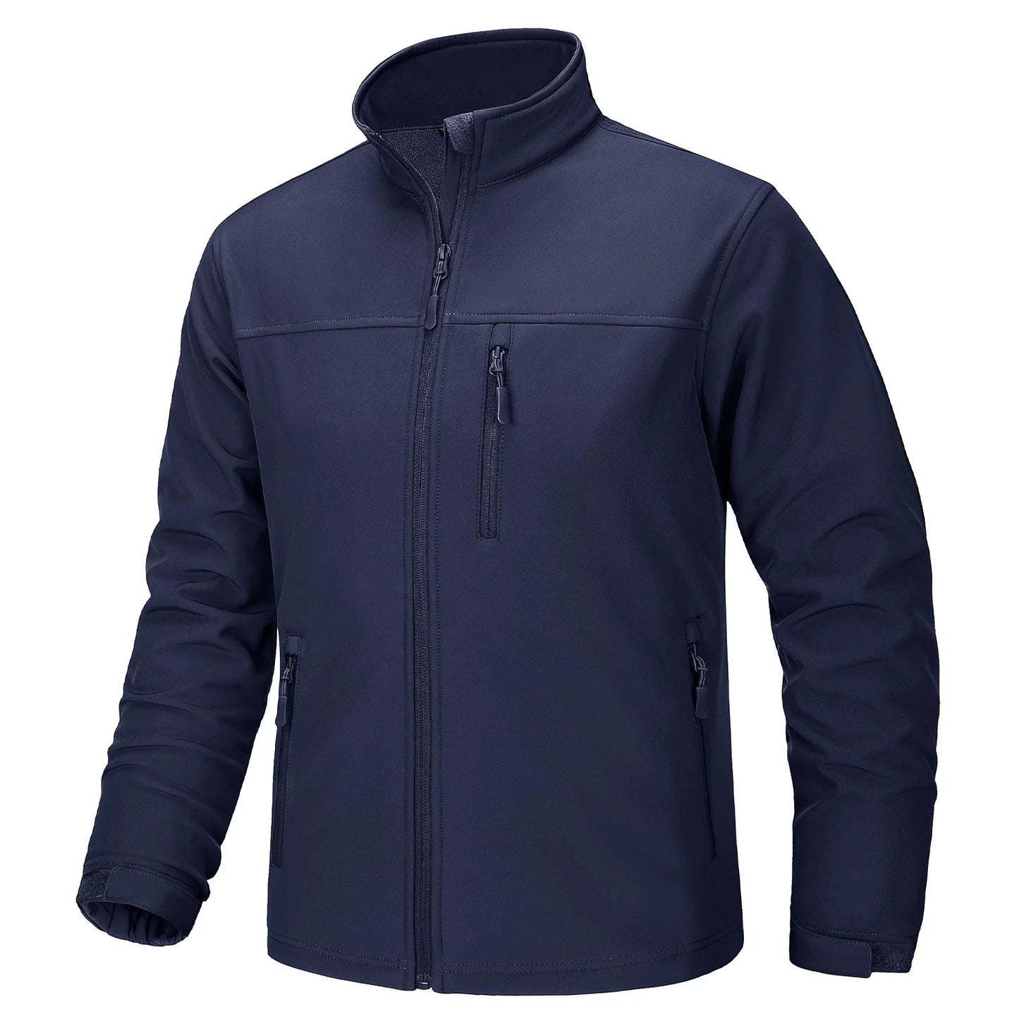 TACVASEN fodera in pile impermeabile giacca a vento giacche da lavoro invernali da uomo tasca con cerniera cappotti Casual capispalla con Zip intera top