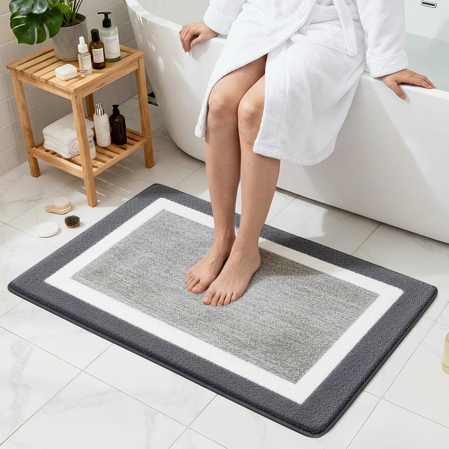 Tappetini Da Bagno Antiscivolo In Microfibra Extra Morbidi E Assorbenti Lavabili In Lavatrice Ad Asciugatura Rapida