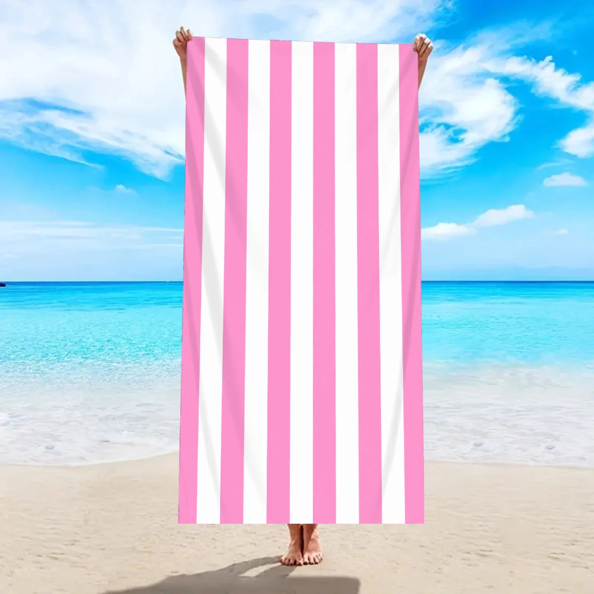 Telo Mare A Righe, Asciugamano In Microfibra Ad Asciugatura Rapida Per Vacanze Spiaggia