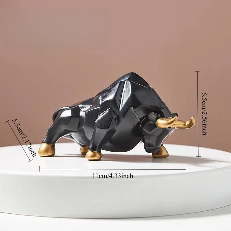 Mini Modello Toro Geometrico In Resina Feng Shui Decorazione Da Interni Wall Street Azioni Figurine