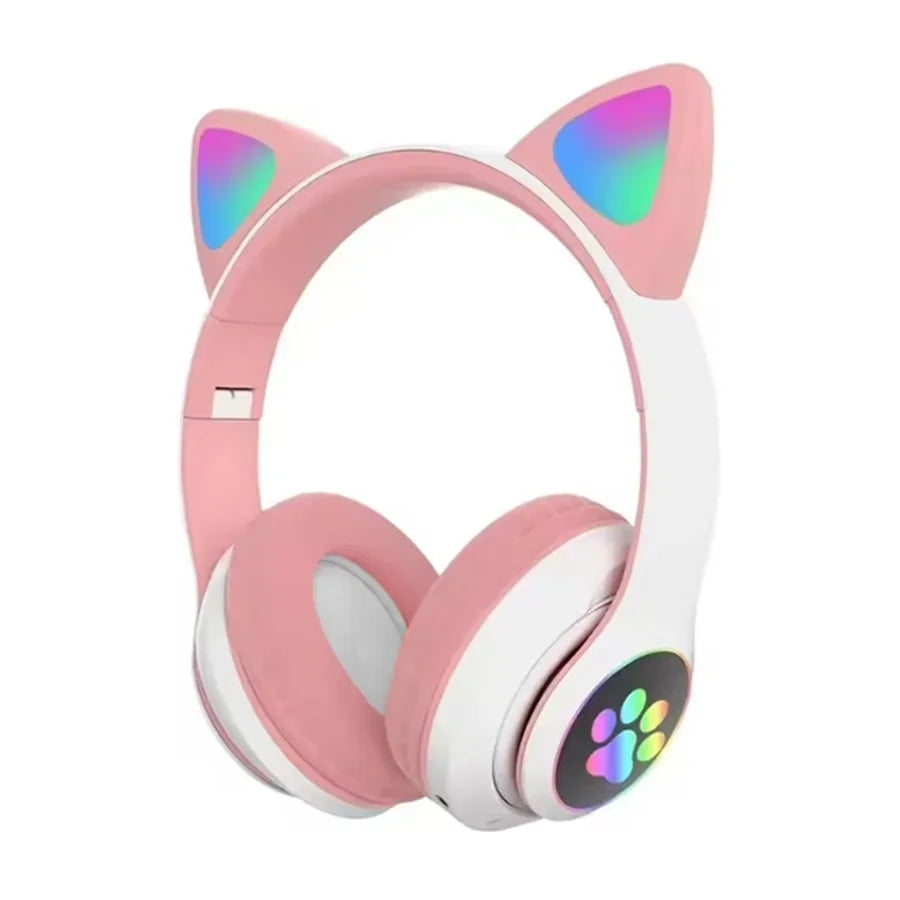 Cuffie Wireless Per Gatti Con Orecchie Di Gatto RGB Microfono Cancellazione Del Rumore Musica Stereo Regalo Ideale
