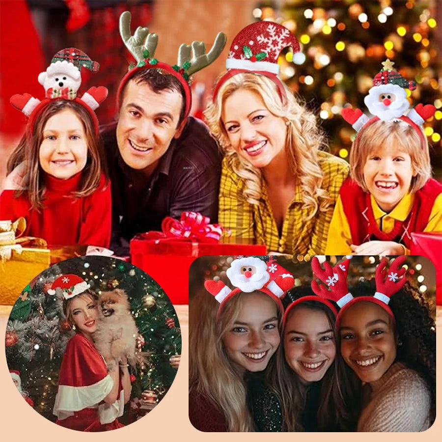 Confezione Fasce Natalizie Set Da 1 A 15 Pupazzo Di Neve Corna Di Renna E Babbo Natale Per Capodanno Photo Booth Capelli
