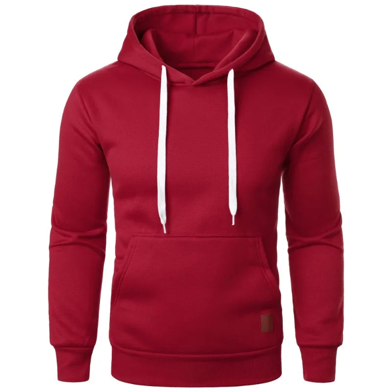 Felpa Con Cappuccio Da Uomo Leggera A Maniche Lunghe Streetwear Tinta Unita Con Coulisse