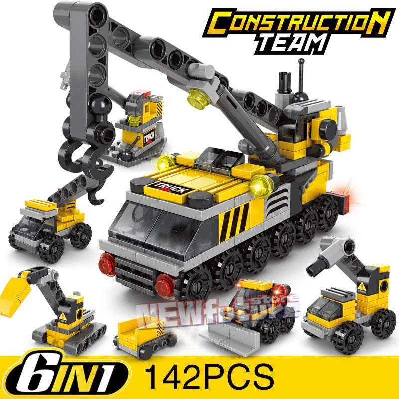 Macchine Da Scavo 6In1 Set Costruzione Veicoli Ingegneria Per Bambini Appassionati Robusti