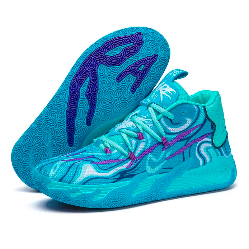 Scarpe Da Basket Da Uomo Allenamento Sul Campo Traspiranti In Mesh Antiscivolo Mid Cut Design Lussuoso