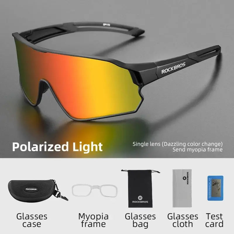 Rockbros Occhiali Da Ciclismo Polarizzati UV400 Unisex Leggeri Per MTB Road Bike Attrezzatura Sportiva