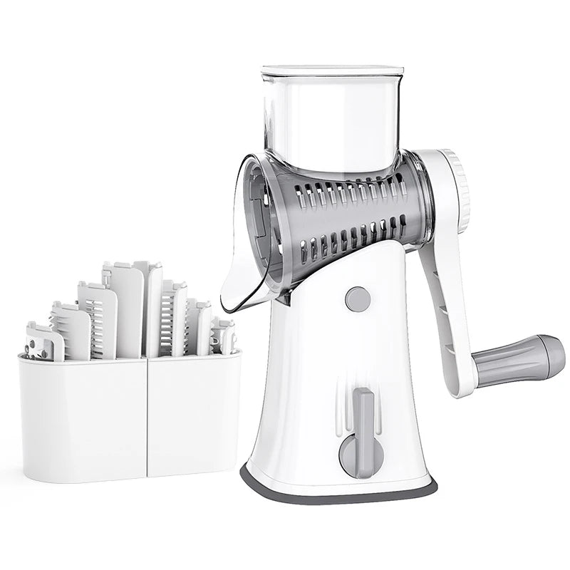 LMETJMA 5 In 1 Grattugia Rotante Per Formaggio Verdura Mandolino Julienne Affettatrice Waffle Cutter Noci Chopper JT247