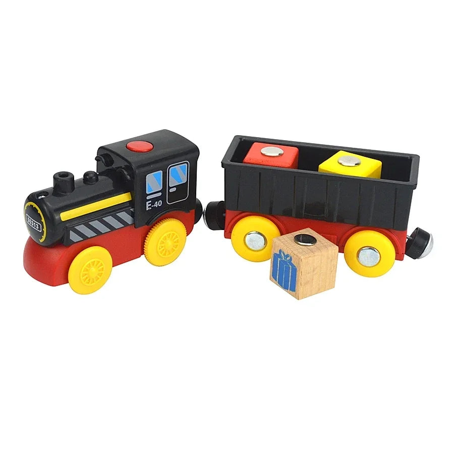 Locomotiva In Legno Magnetica Per Bambini Giocattolo Treno Con Pista Ferrovia Educativa