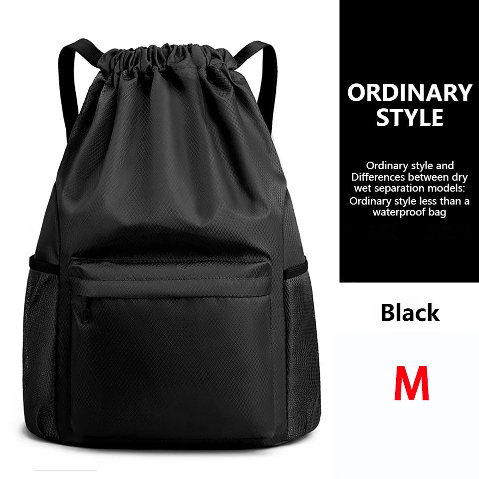 Borsa Sportiva Portatile Per Calcio In Tessuto Oxford A Tinta Unita Con Coulisse E Cinghie Regolabili Grande Capacità