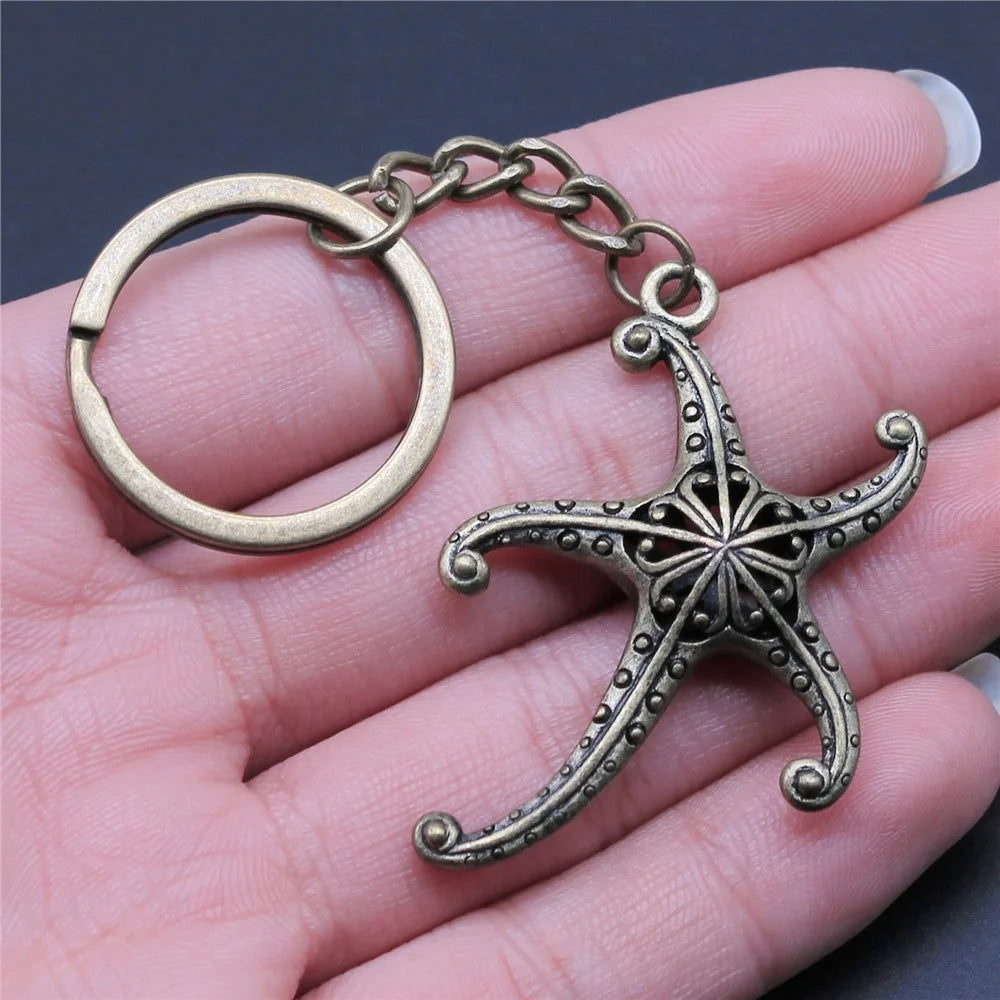 Portachiavi Tema Animali Marino Conchiglia Tartaruga Marina Cavalluccio Marino Polpo Calamari Stella Marina Sirena Regalo