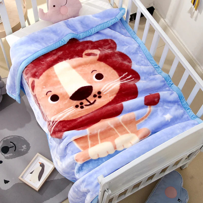 Coperta Morbida Raschel 105x135 Per Bambini Fumetto Inverno Caldo Peluche Copriletto Trapunta