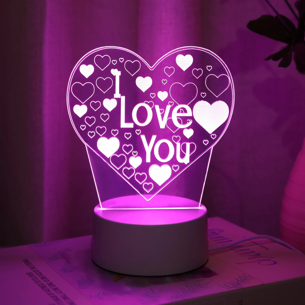 Confessione Romantica Ti Amo Luce Notturna 3D Per Amanti Regalo Per Decorazione Della Camera Da Letto