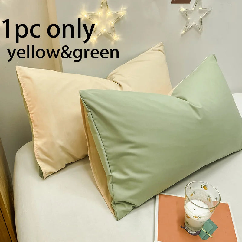 1 pezzo di federe a blocchi di colore spazzolato in cotone 100%, super morbide e accoglienti, antirughe, sbiadite, resistenti con chiusura a busta