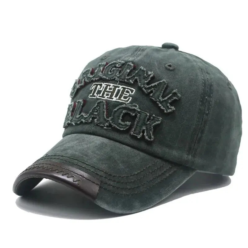 Berretto Da Baseball Vintage Unisex Cotone Lavato Ricamo Lettera Nera Berretto Casual Da Esterno