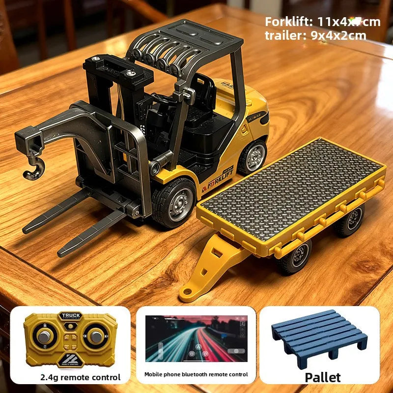 Carrello Elevatore Giocattolo 2 In 1 In Lega Scala 1 64 Con Telecomando Bluetooth Rimorchio Regalo Di Natale Capodanno