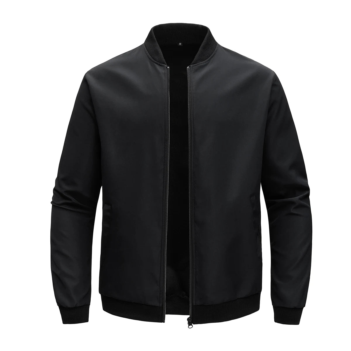 Giacca Uomo Sottile In Tinta Unita 2024 Primavera Autunno Con Colletto Baseball Corto Poliestere Business Casual