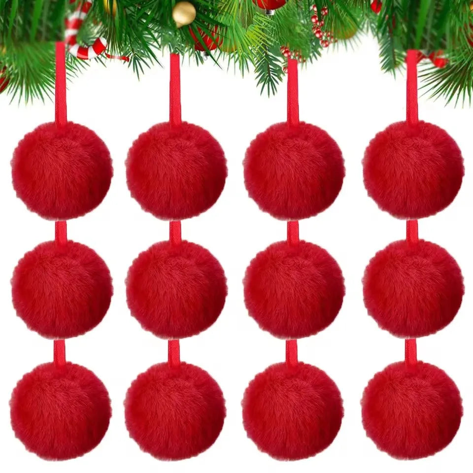 12 24 Palline Di Natale In Peluche Da 6 Cm Decorazioni Per Albero Natalizio Ornamenti Natalizi Regalo Di Capodanno 2026