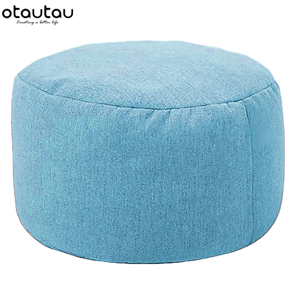 Sgabello Rotondo Diametro 30 Cm Altezza 20 Cm Pouf In Lino Ottomano Con Imbottitura Poggiapiedi Tatami Futon Puff JD001