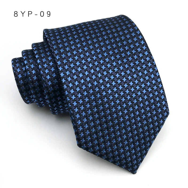 Cravatta Da Uomo 8 Cm In Poliestere Jacquard A Righe Classica Per Matrimonio E Affari Ascot YISHLINE