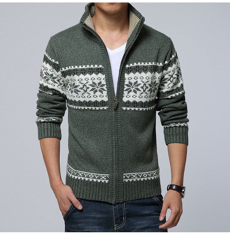 Nuovo Maglione Da Uomo Autunno Inverno In Lana Con Collo Mandarino Tinta Unita Cardigan Lavorato A Maglia Spesso Casual