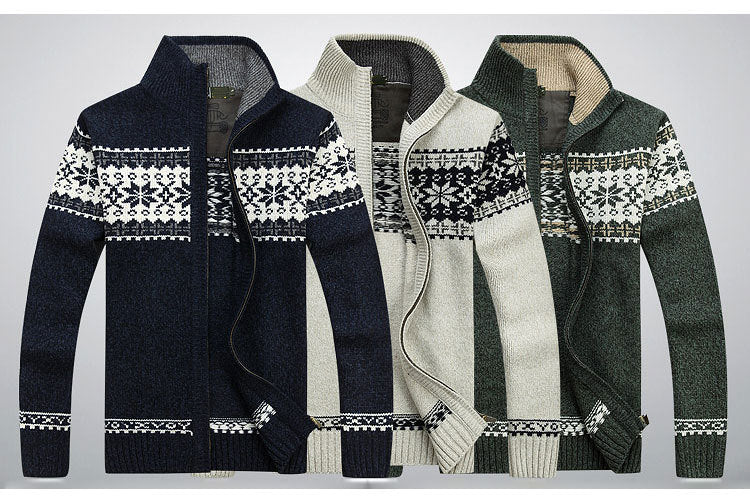 Nuovo Maglione Da Uomo Autunno Inverno In Lana Con Collo Mandarino Tinta Unita Cardigan Lavorato A Maglia Spesso Casual